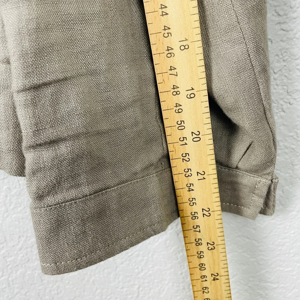 Luciano Dante Jacket Womens XL Linen Roll‎ Tab Sleeves Lagenlook Beachy Coastal